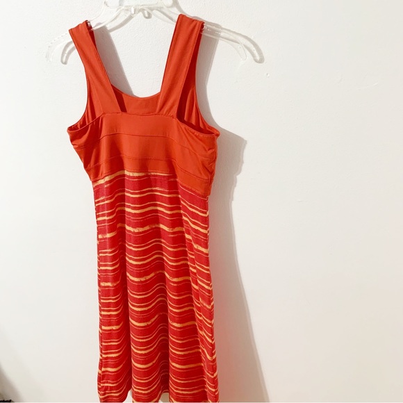 Alpine Design Sporty Scoop Neck Sleeveless Fit Flare Spandex Stripe Dress 🟥🟧 - Picture 4 of 9